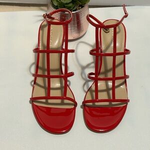 Red Strappy Sandals